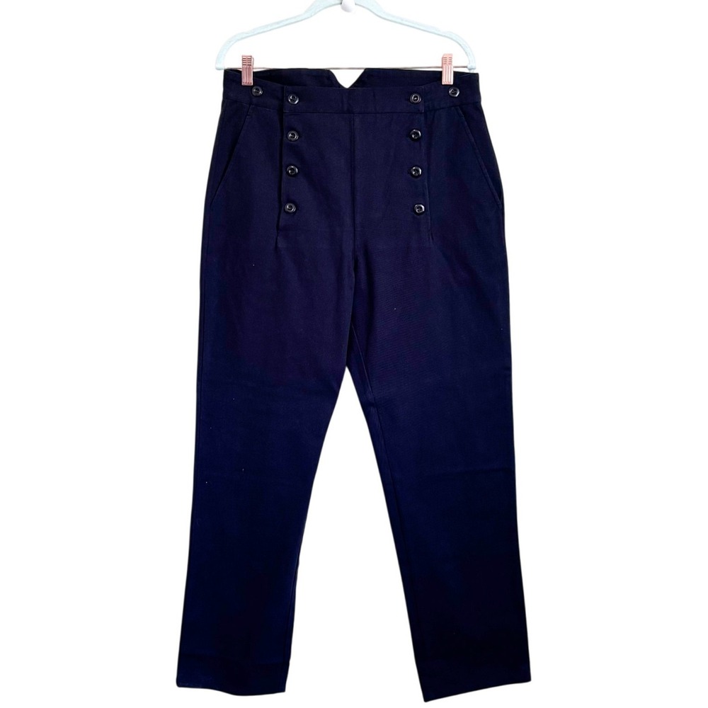 The Pirate Dressing Womens Nautical Sailor Trouser Pants Size M Black Steampunk